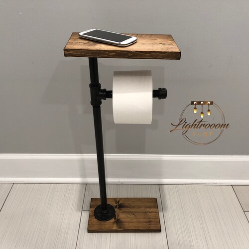 Heavy Base Toilet Paper Stand With Shelf TP Holder Paper | Etsy