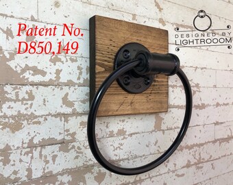 Handmade Hand Towel Ring, Bathroom Pipe Fixture, Towel Ring,Bathroom Decor, Kitchen Towel Ring, Industrial Towel Holder Gift, HGTV Bath Idea