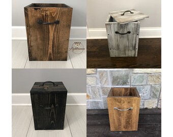 Garbage Can, Bathroom Trash Can, 2 Sizes Available, Office, Bin Wooden Trash Can,Waste Basket Organizer Garbage Can