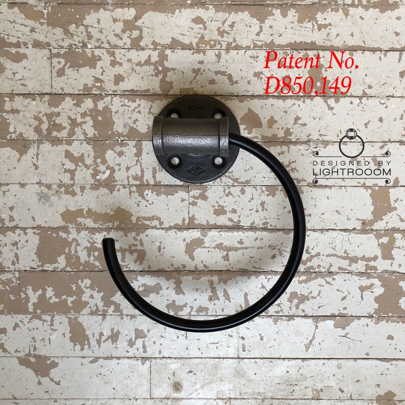 Pipe Bathroom C Shape Ring Black Towel Ring Modern HGTV Bath Idea Kitchen Bathroom Decor Farmhouse Hand Towel Ring Zinc Best Gift