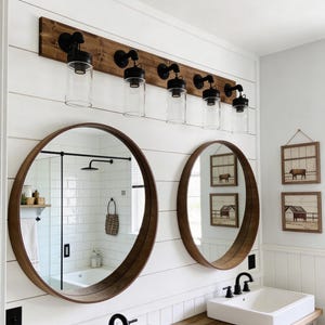 Lámpara colgante de cristal, 2-3-4-5-6 luces, lámpara de baño, tarro de cristal transparente, lámpara de pared, estilo moderno.