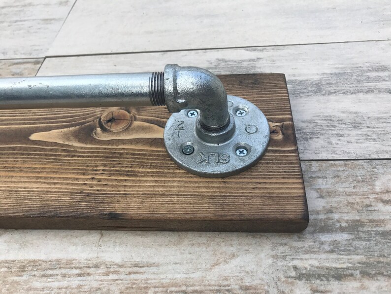 Galvanized Towel Holder Rustic Industrial Towel Bar Etsy