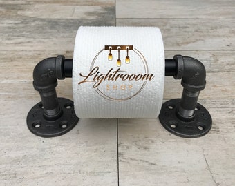 Toilet Paper Holder With Spring Loaded, Black Pipe, Pipe TP, Pipe Paper Holder, Industrial Toilet Paper Holder, Modern, Bathroom Fixture