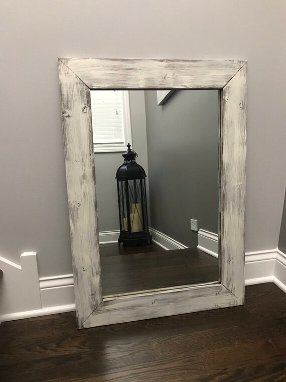 Antique White Bathroom Mirror Brackets Farmhouse Decor Antique White Bathroom Mirror Brackets Farmhouse Decor Rustic Mirrors Wall Floor Framed Vintage Old Look Decorative
