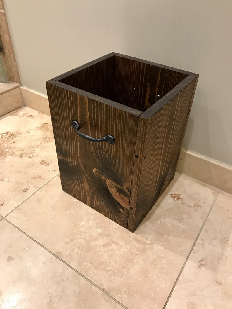 ESPRESSO Rustic Garbage Can Bathroom Trash Can 3 or 4 Gallon Etsy