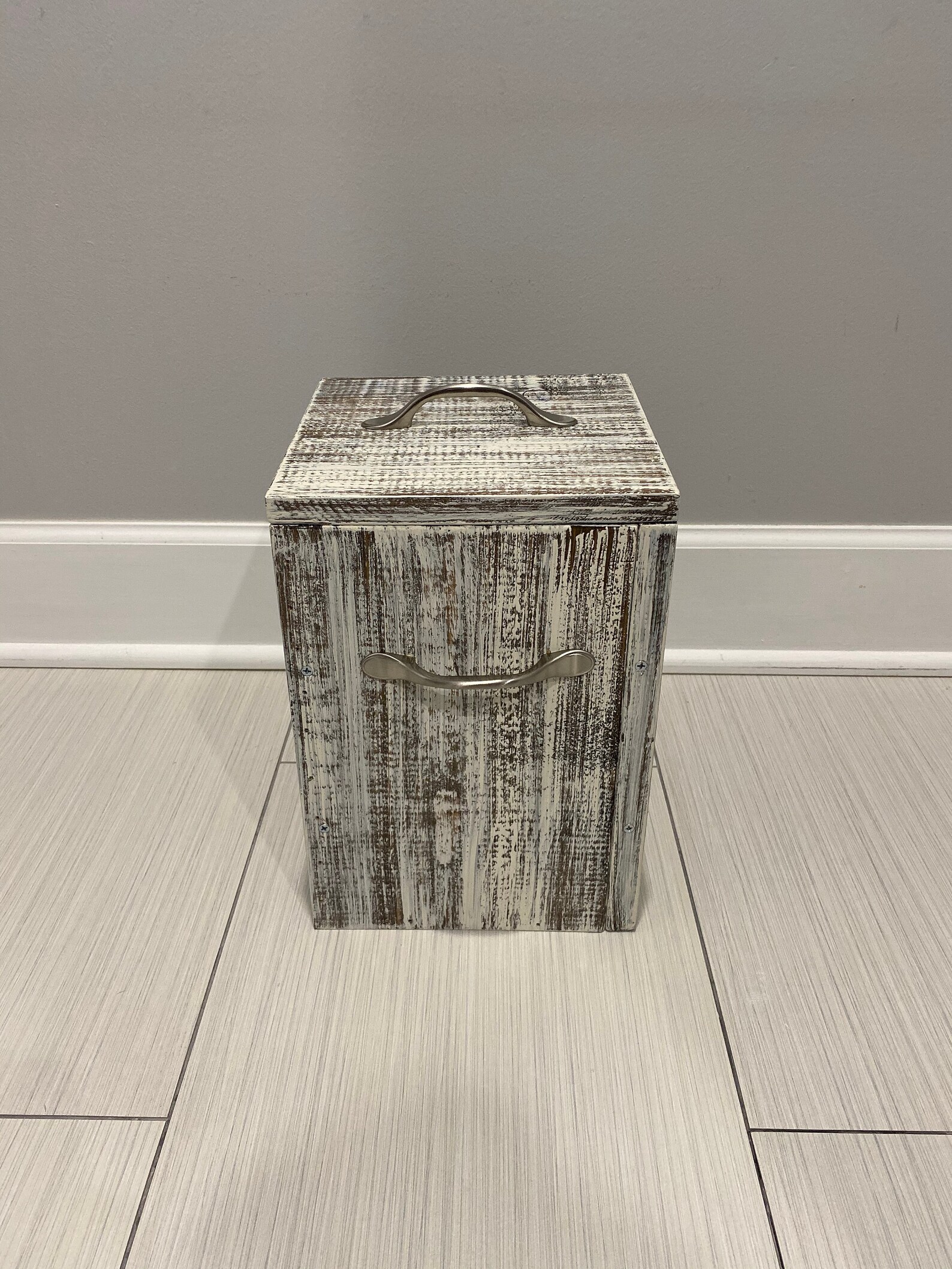 ANTIQUE WHITE Garbage Can Bathroom Trash Can 3 or 4 Gallon | Etsy