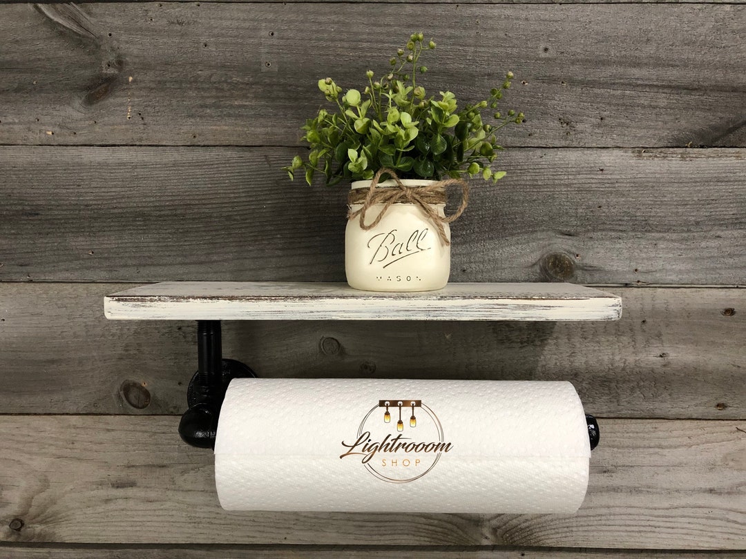 Wood wall paper towel holder sale