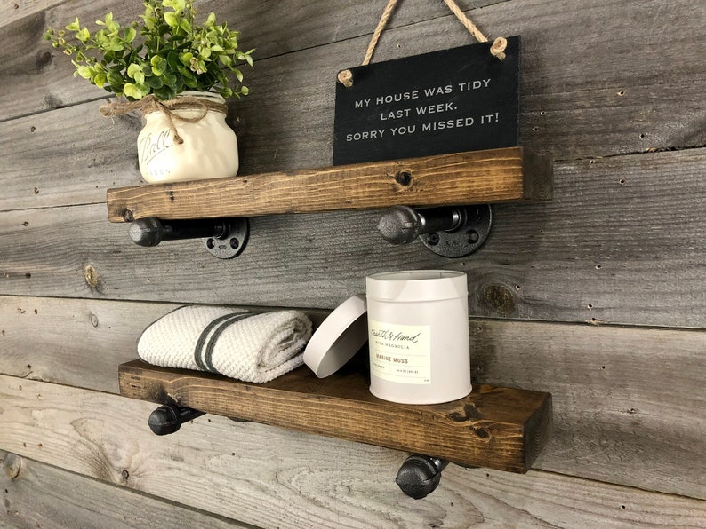 Shelf 3.257.25 DEEP, 1,5Thick, Rustic Shelf, Industrial Floating Shelf, Floating Shelf, Farmhouse Kitchen Shelf, Bathroom Storage, Gift image 2