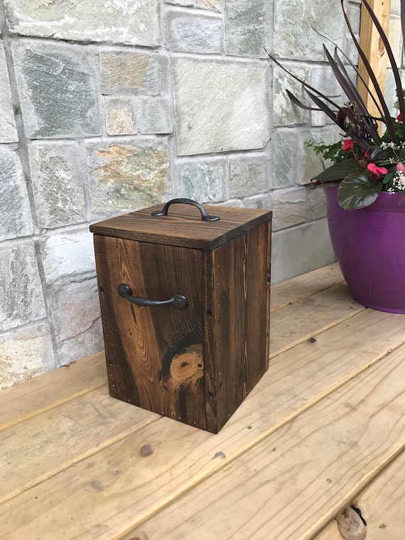 Wood Wastebasket, Kitchen Organizer Storage, Trash Can Oak Wood