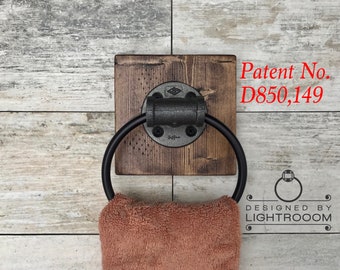 Cast Iron Pipe Towel Ring, Industrial Rustic Bathroom Decor, Kitchen Towel Holder, Farmhouse, Pipe Towel Ring, Modern, Home Idea, Gift