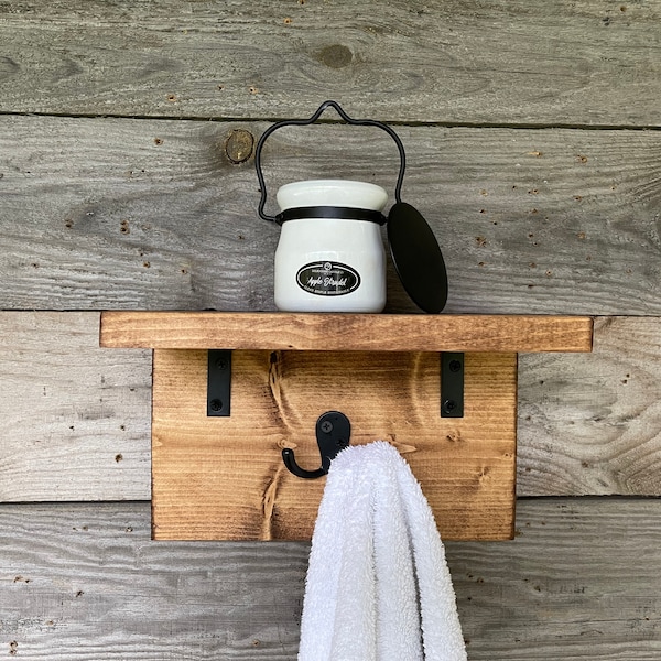 Hand Towel Holder With Shelf - Etsy