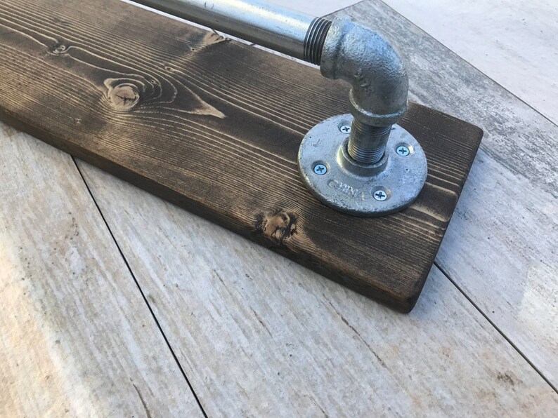 Galvanized Towel Holder Rustic Industrial Towel Bar Etsy