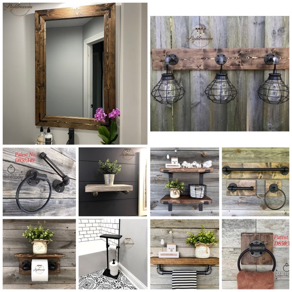 Mirror and Light Bathroom Set Bathroom Vanity Mason Jar Light