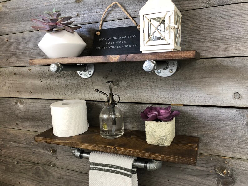 ESPRESSO 55 Deep SET Towel Bar And Extra Shelf Towel Etsy
