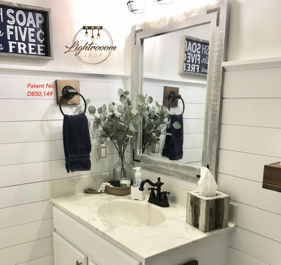 White Framed Bathroom Mirrors