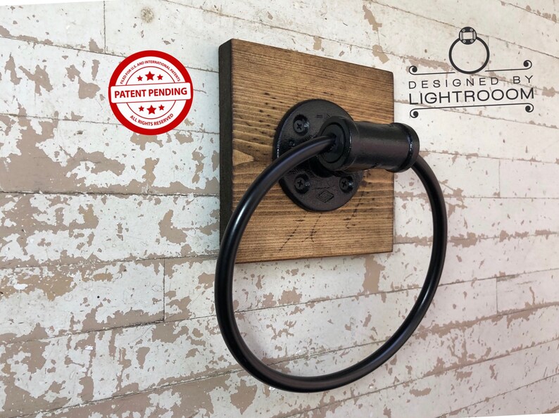 Decorative Wall Pipe Towel Ring Industrial Rustic Bathroom Etsy