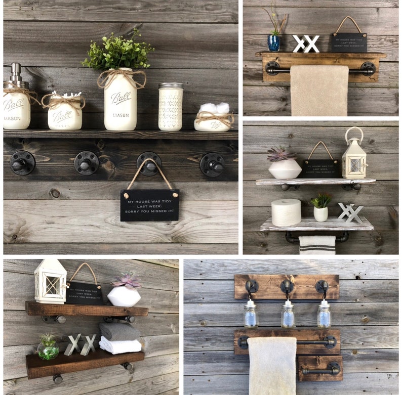 GRAY on WHITE BASE Rustic Garbage Can Bathroom Trash Can 3 Etsy