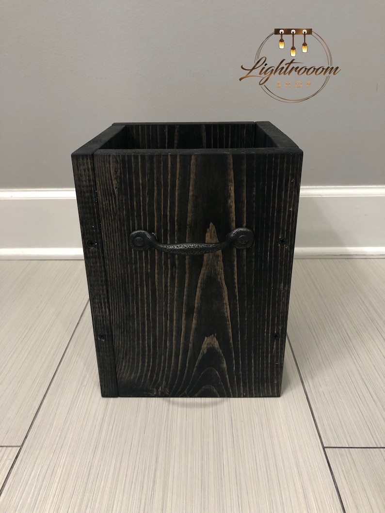 EBONY Rustic Garbage Can Bathroom Trash Can 2 Sizes - Etsy