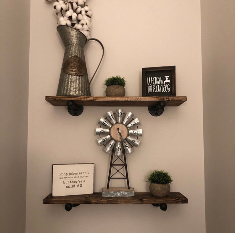 DARK WALNUT 55 Deep Floating Shelves Wall Shelf Etsy