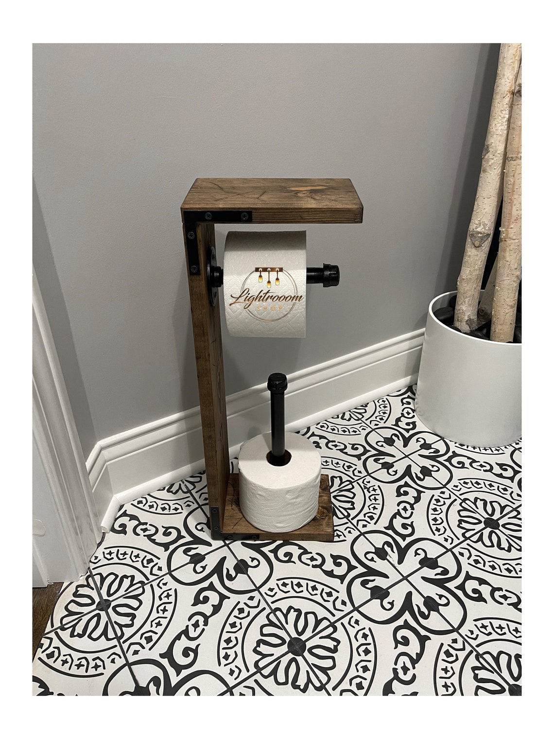 Toilet Paper Holder With Shelf and Extra Storage 3 Roll | Etsy