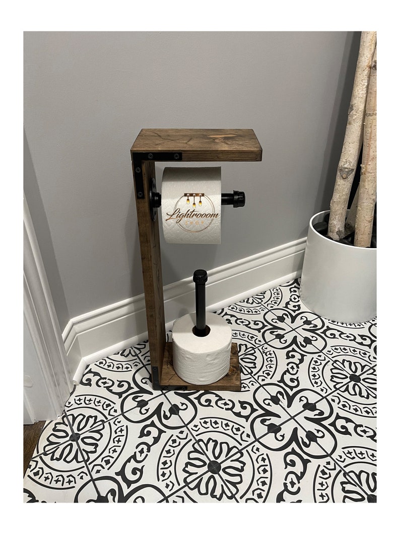 Toilet Paper Holder With Shelf and Extra Storage 3 Roll Etsy