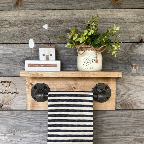 Floating Shelves Industrial Bathroom Decor Rustic Bathroom Etsy