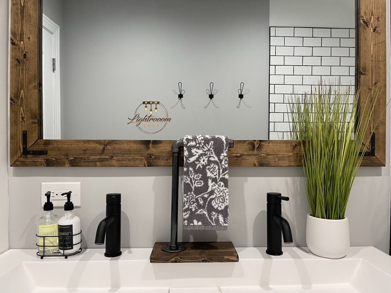 Hand Towel Holder Stand, Free Countertop Holder, Modern Tree Rack, Industrial Design, Rustic Feel Holder, Single Towel Holder Stand, Gift image 1