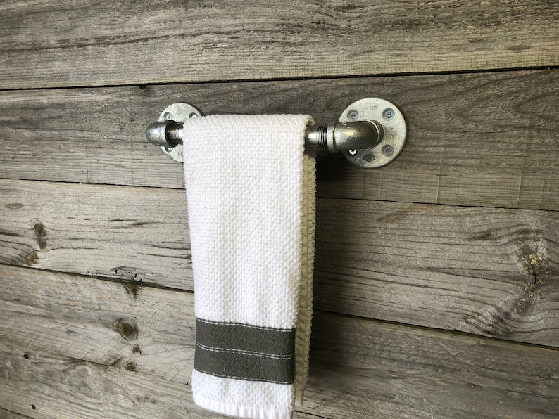 Galvanized Towel Holder Industrial Towel Bar Bathroom Etsy