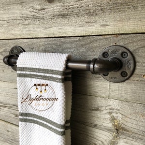 Industrial Modern Handmade Towel Holder, Towel Bar, Holder, Pipe Bathroom, Workshop, Office, Kitchen, Fixture