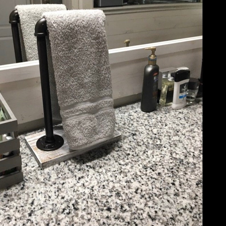 Hand Towel Holder Stand, Free Countertop Holder, Modern Tree Rack, Industrial Design, Rustic Feel Holder, Single Towel Holder Stand, Gift image 2