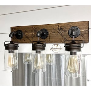 Glass Shade Light Fixture, 2-3-4-5-6 Pendant Light,Hanging Lighting,Vanity Bathroom Light,Mason Jar,Clear Glass Shade,Wall Light,Modern Look