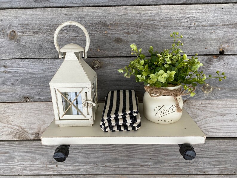 RUSTIC ANTIQUE WHITE 7.25 Deep Floating Shelf Wooden Shelves Etsy
