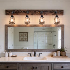 2-3-4-5-6 Vanity Light Fixture,Light with Shade,Pendant Light,Wall Cage Light,Bathroom Rustic Light,Industrial Handmade Modern,Metal Cage