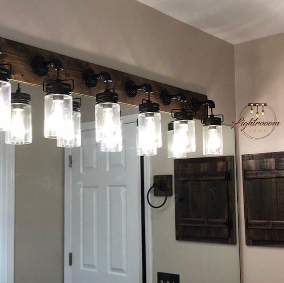 Unique Vanity Light Glass Shade Light Bathroom Fixture - Etsy