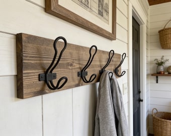 Farmhouse Wall Hook, Bathroom Towel Hook, Rustic Towel Hook, Rustic Wall Decor, Wall Hook, Rustic Hook, Wood Coat Hook, Modern Hook, Gift