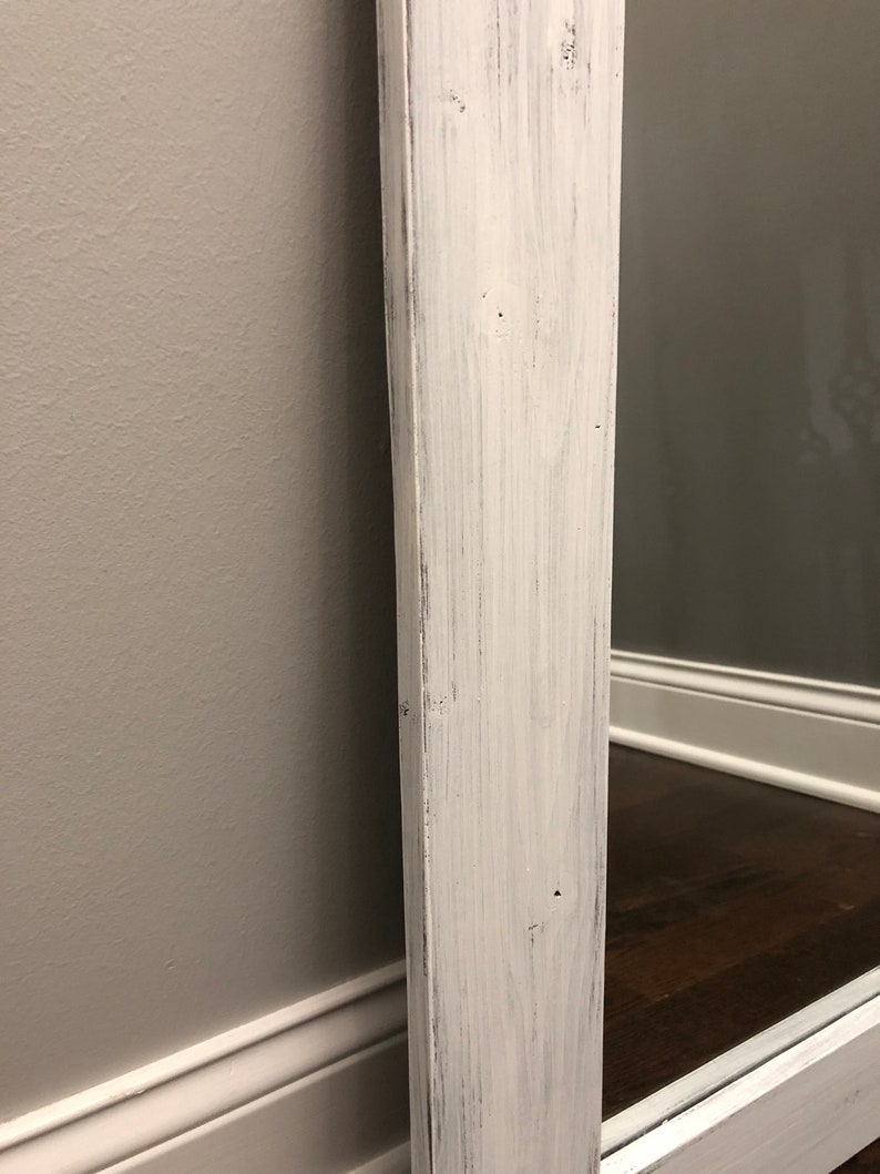 WHITE/WHITEWASH Mirror Wood Framed Mirror Rustic Wood Etsy