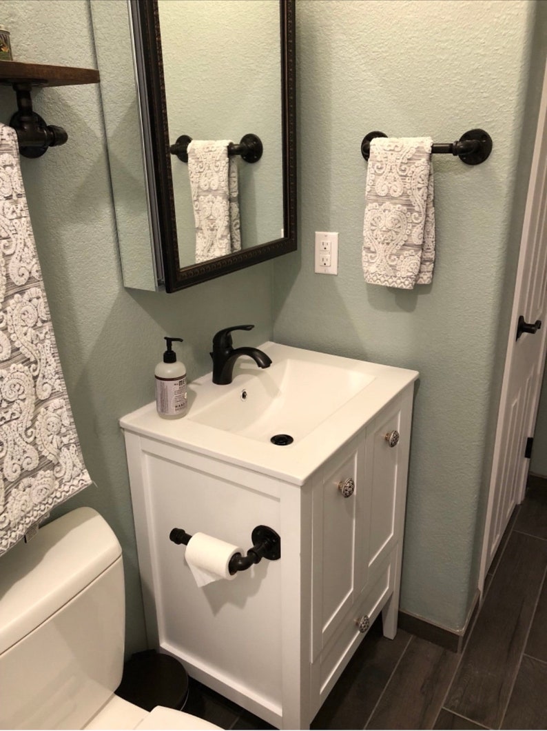 Industrial Modern Handmade Bath Towel Holder/Bar Pipe Etsy