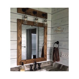 Dark Walnut Wood Framed Mirror Rustic Bathroom Dark Walnut Wood Framed Mirror Rustic, Unfinished Wood Mirror Bathroom