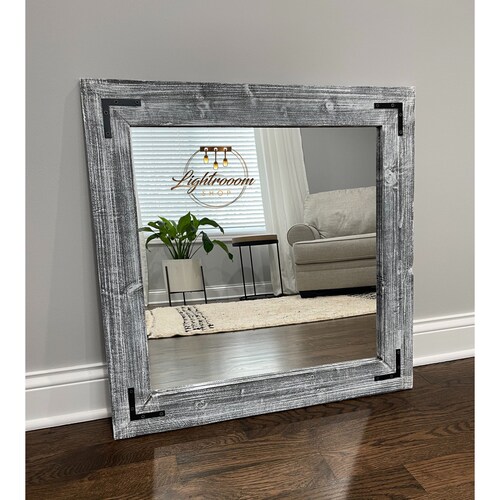 Gray Whitewash Mirror Handmade in USA...