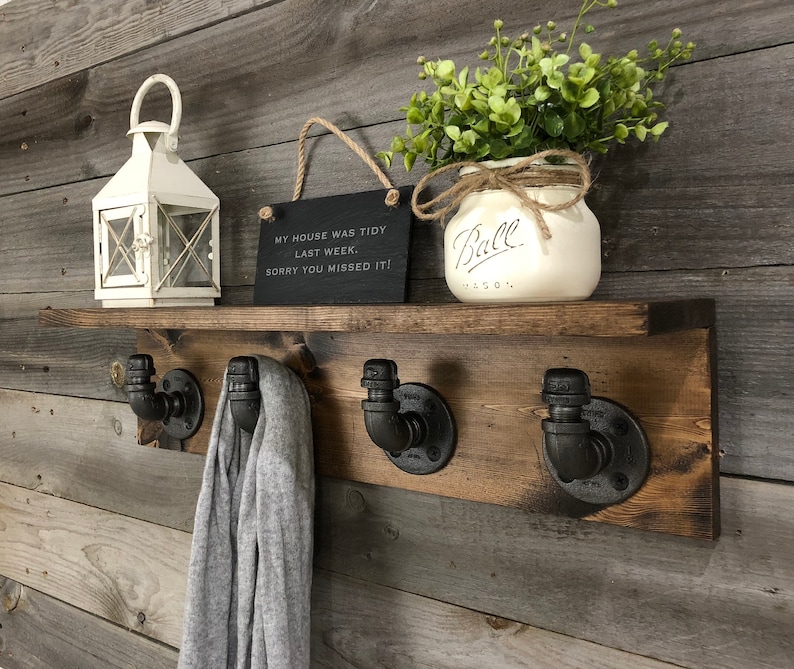 55 Deep Shelf Hooks Coat Rack Towel Holder Entryway Etsy