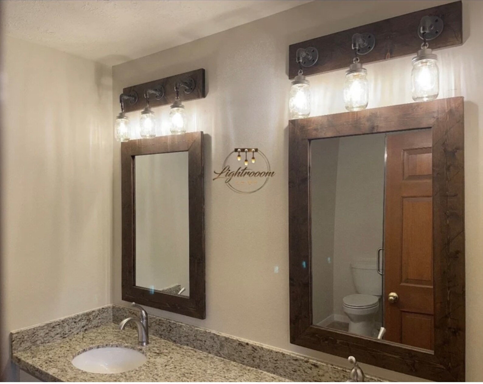 Mirror and Light Bathroom Set Bathroom Vanity Mason Jar Light - Etsy