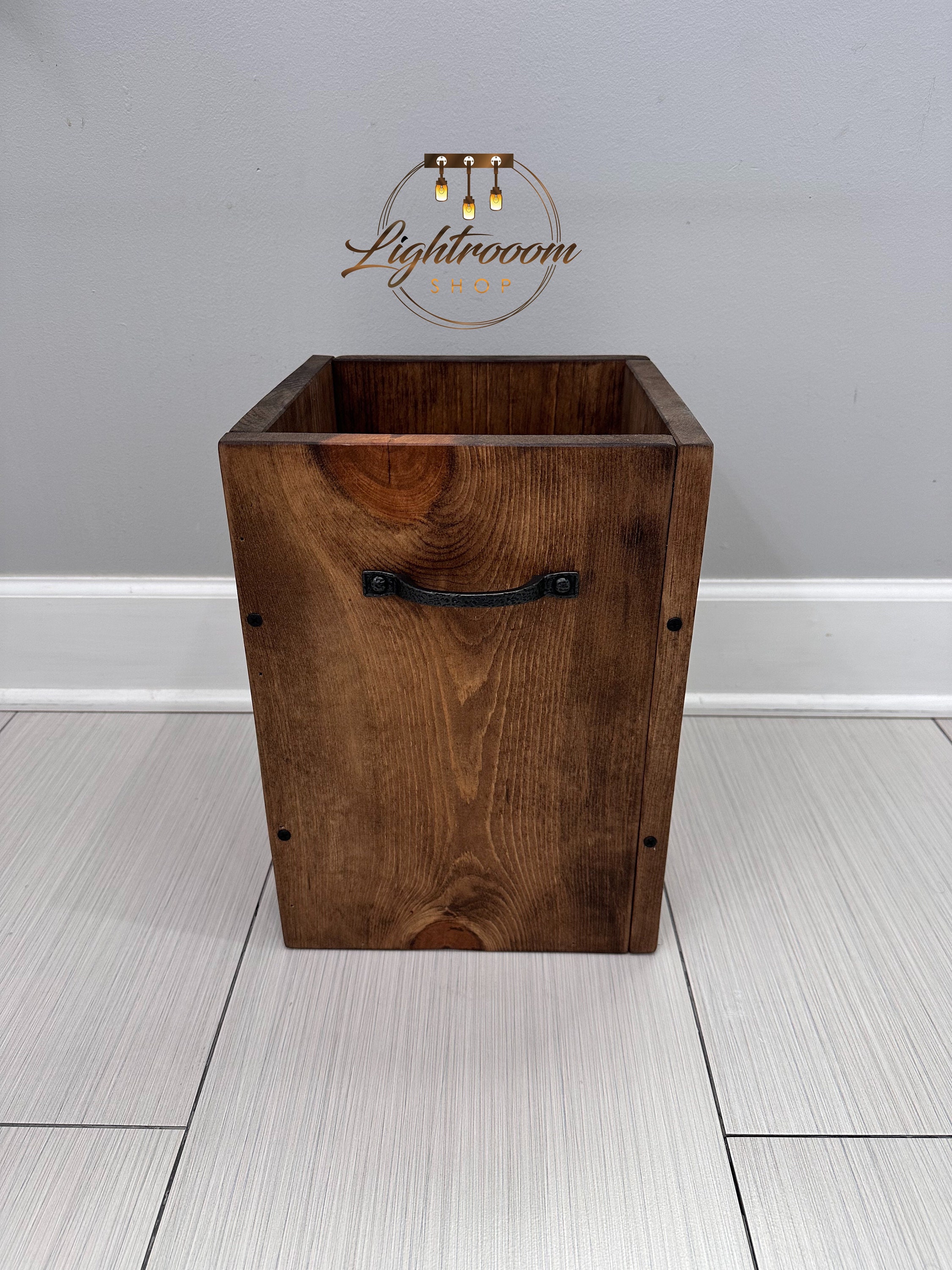 Rustic Garbage Pail PROVINCIAL Rustic Garbage Can With Lid, Bathroom Trash Can, 2 Sizes ...