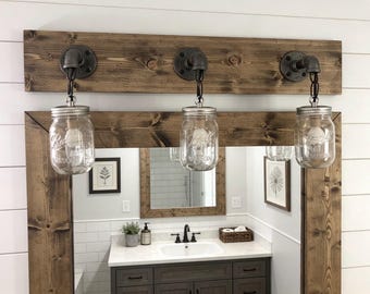 Vanity Light Fixture, 2-3-4-5-6 Country-Style Mason Jar Light,Pendant Light,Wall Light,Bathroom Fixture,Rustic Industrial,Modern Look,Gift