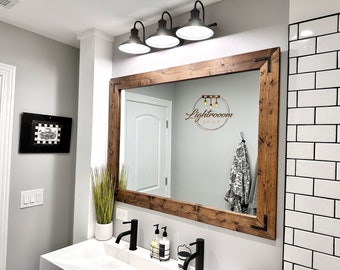 Mirror, Farmhouse Mirror, Vanity Mirror, Bathroom Mirror, Entryway Mirror, Large Small Mirror, Rustic Bathroom Mirror, Farmhouse Design,Gift