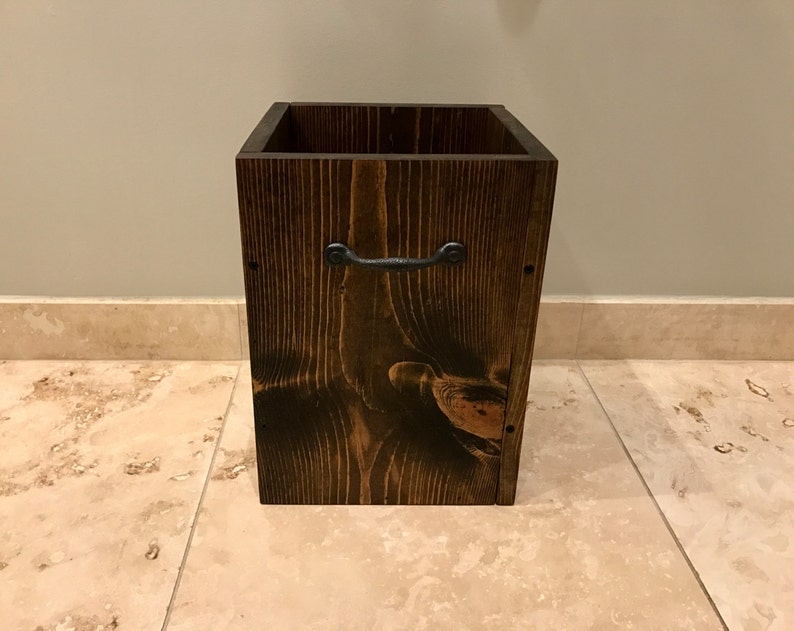 ESPRESSO Rustic Garbage Can Bathroom Trash Can 3 or 4 Gallon Etsy