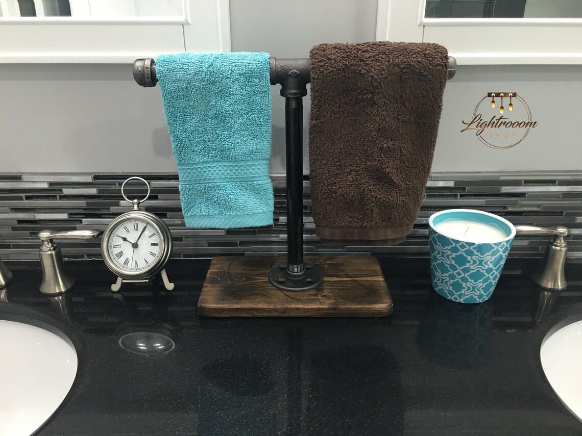 Industrial/Rustic/Handmade/Modern Double Towel Holder/Hand Etsy