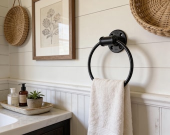 DISEÑADO POR LIGHTROOOM Toallero, Aro para Toallas, Decoración de Baño, Accesorio de Tubo Metálico, Soporte para Cocina, Accesorios de Baño, Aro para Cocina