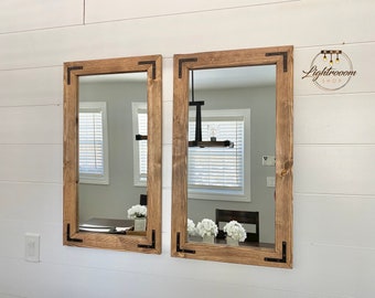 2.5" Frame Mirror, 21 Colors Available, Vanity Rustic Mirror, Farmhouse Style, Industrial Decor, Entryway Wall Mirrors, Bedroom Mirror, Gift