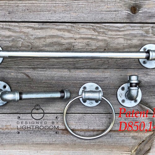 Industrial Bathroom Pipe Set A towel Rack Hook Toilet Paper Etsy