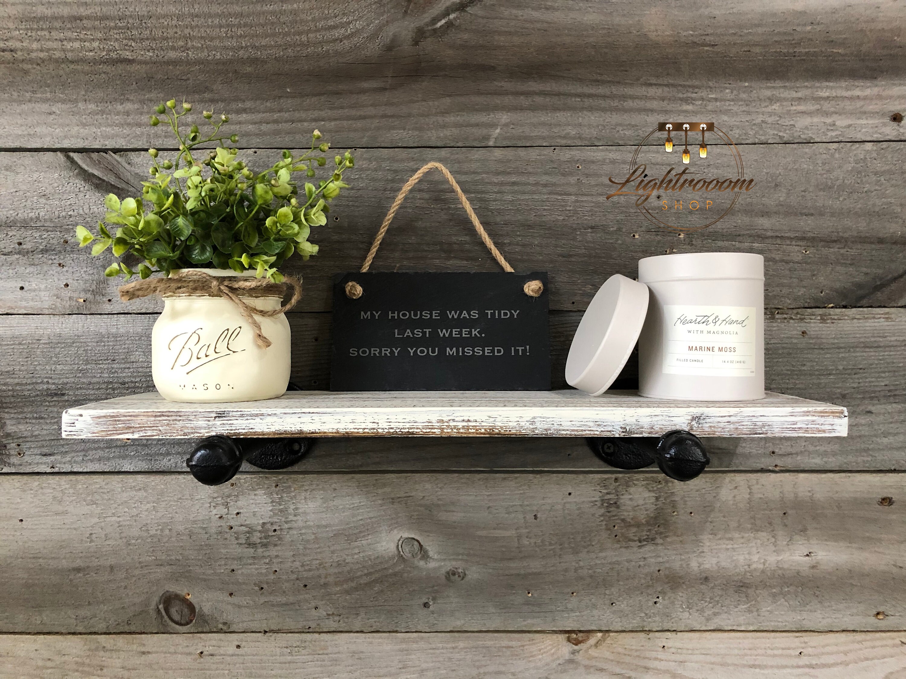 ANTIQUE WHITE 55 Deep Floating Shelves Wall Shelf Etsy